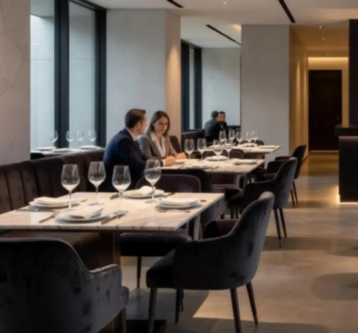 Osztott képernyős fotó az étteremről és a póker lounge-ról